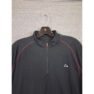 Paradox Mens Shirt XL Black Red 1/4 Zip Pullover Merino Blend Baselayer Hiking